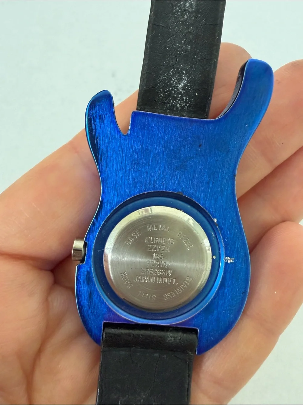 Vintage 2001 ZQ original Blue Guitar-Shaped Quartz Watch Japan Movt